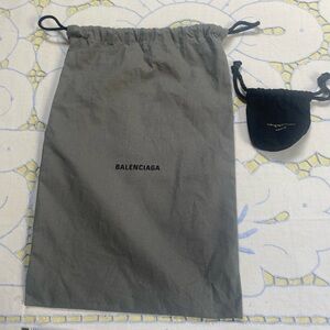 Balenciaga Gray and Black Drawstring Dustbag